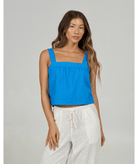 Top Salty Crew Charter Cami Bold Blue para mujer con tirantes, tejido ligero y estilo veraniego inspirado en la moda costera
