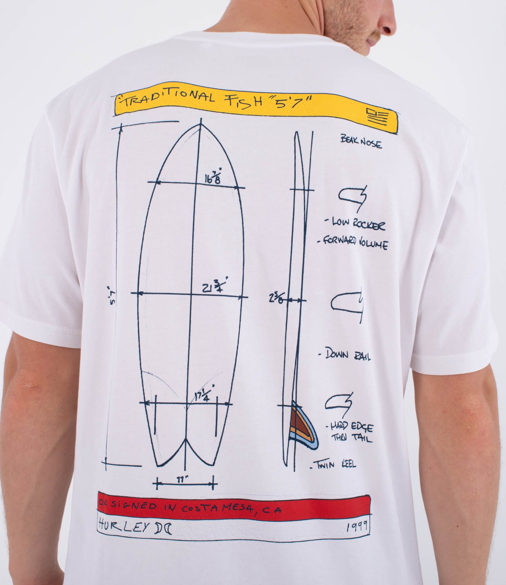 Camiseta Hurley Kraft Sketch Tee White