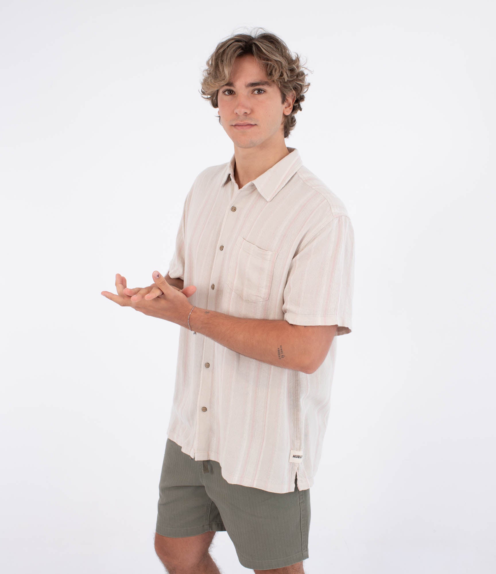 Camisa Hurley Oceanside SS Bone