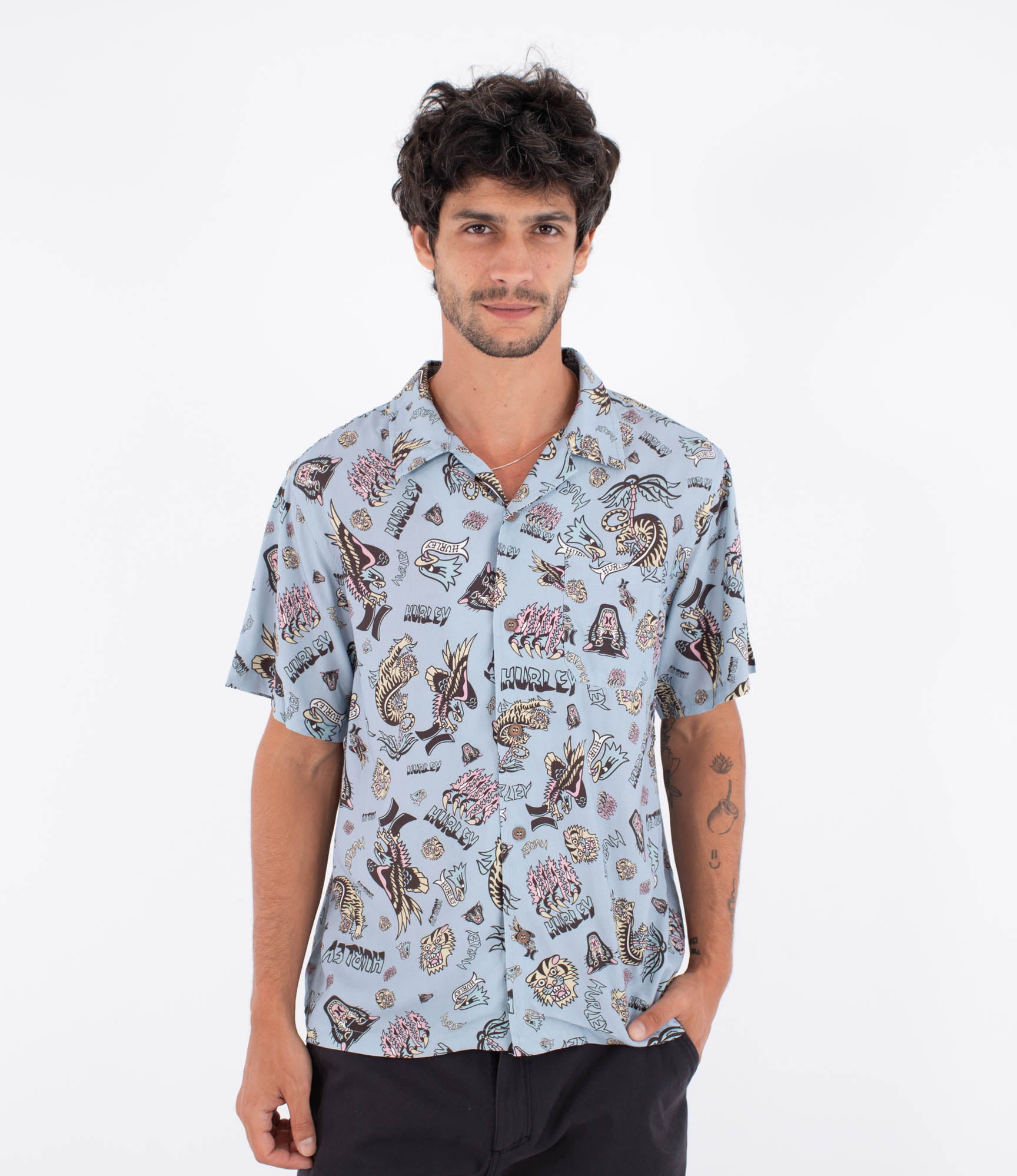 Camisa Hurley Woven SS Etam Worker Blue