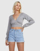 Top Rvca Eclipse Ls Tie Front Salt