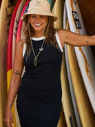 Vestido ROXY Iconic Days Anthracite negro ajustado mujer estilo surf casual verano