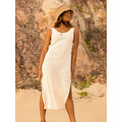 Vestido ROXY Playa Mood Egret mujer crochet blanco hueso verano playa boho
