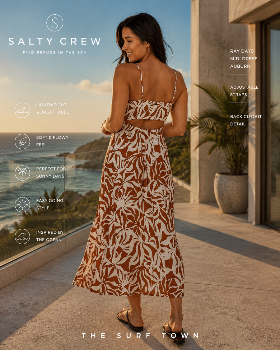 Vestido Salty Crew Ray Days Midi Dress Auburn en vídeo