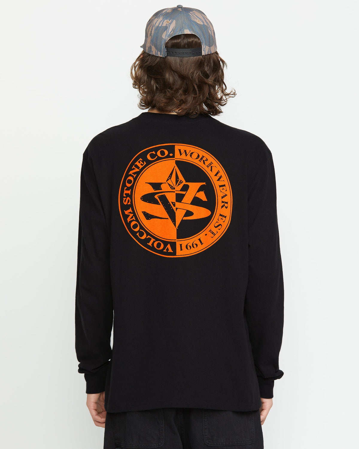 Camiseta Volcom Excavator Black de manga larga - imagen oficial trasera