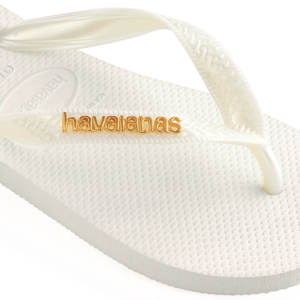 Chanclas Havaianas Logo Metallic White SS25
