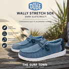Zapatillas Hey Dude Wally Stretch Sox Dark Slate/Multi, imagen editorial propia de THE SURF TOWN