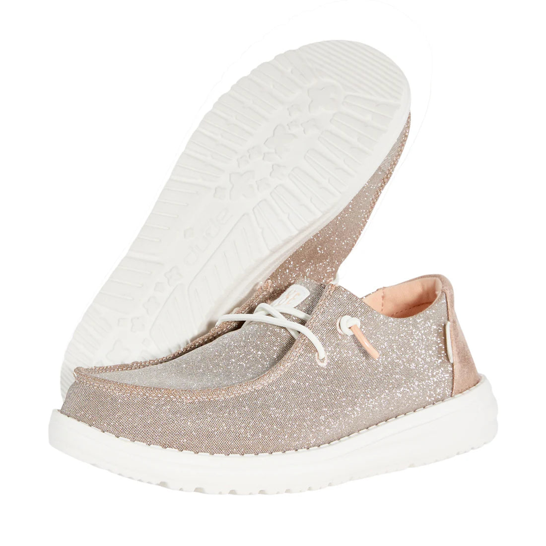 Zapatillas Hey Dude Wendy Metallic Sparkle Rose Gold