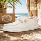 Zapatillas Hey Dude Wendy Sequin Lace Ivory con estilo casual beach lifestyle premium