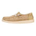 Zapatillas HEY DUDE Wendy Sequin Lace Olive Grey para mujer ultraligeras con tejido textil y detalles de lentejuelas en tono verde oliva grisáceo