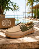 Zapatillas náuticos Hey Dude Harbor Lo Craft Summer Olive Grey para hombre con estilo casual surf premium