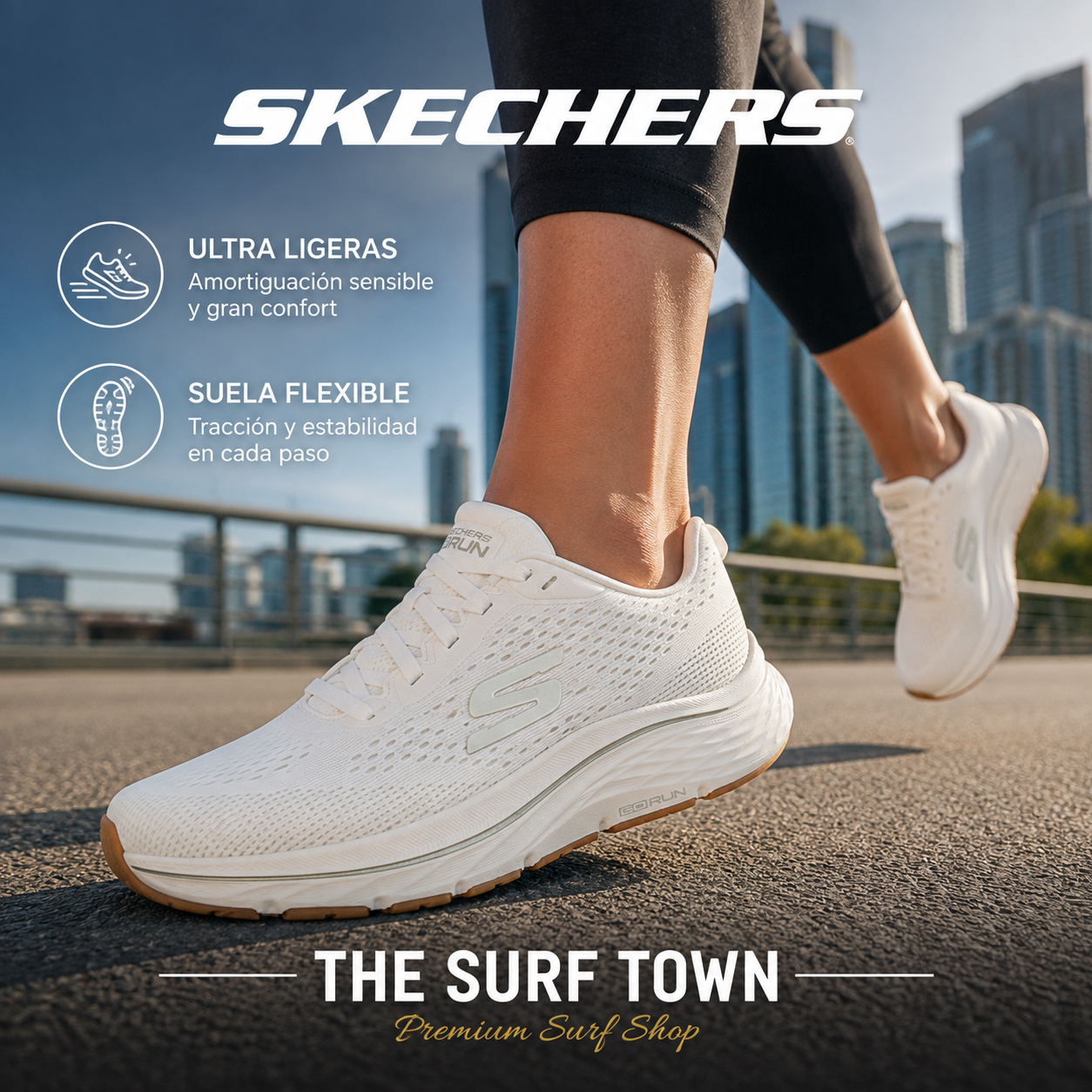 Zapatillas Skechers Go Run Consistent 3 Off White de mujer - imagen editorial propia de THE SURF TOWN