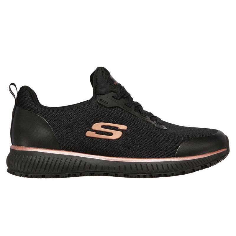 zapatillas SKECHERS Squad SR mujer negras rose gold antideslizantes cómodas trabajo