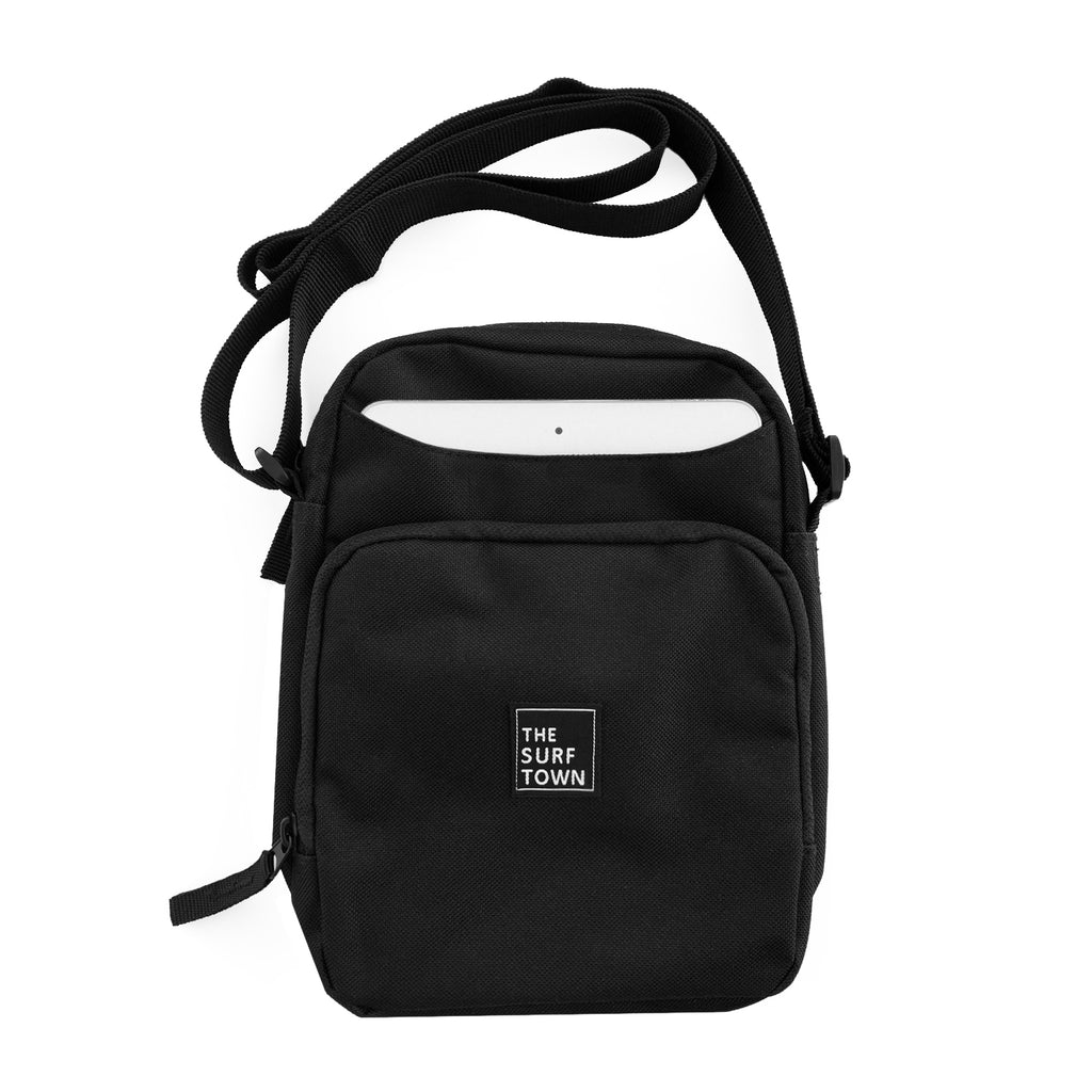 bolso bandolera negra The Surf Town Ready Label