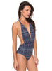 modelo con Bañador Roxy Sun, Surf and Roxy China Blue New Maiden Swim