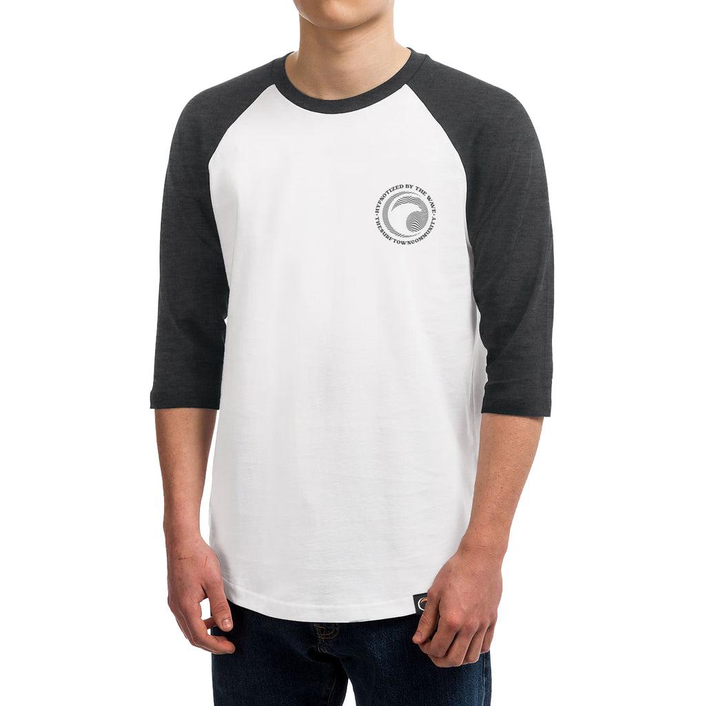 Camiseta The Surf Town Hypnotized Raglan White Charcoal