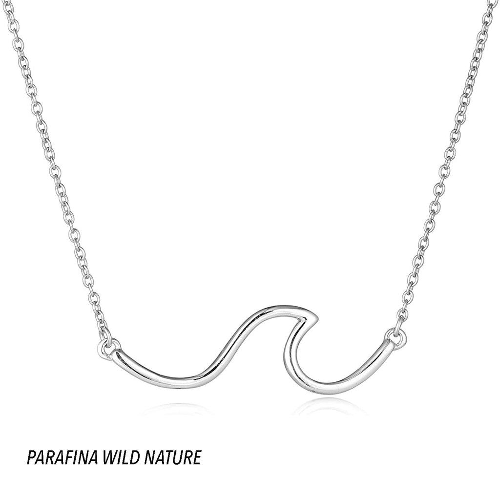 Conjunto Plata Parafina Wild Nature Collar + Anillo WAVE