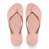Chanclas Havaianas Slim rosas con tiras metalizadas