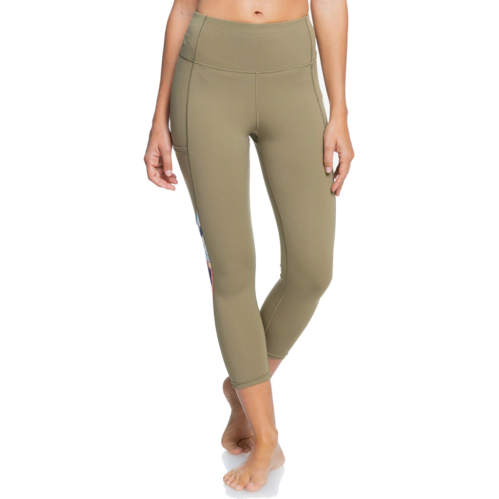 Leggins Yoga Roxy Runway Circle Covert Green Capri