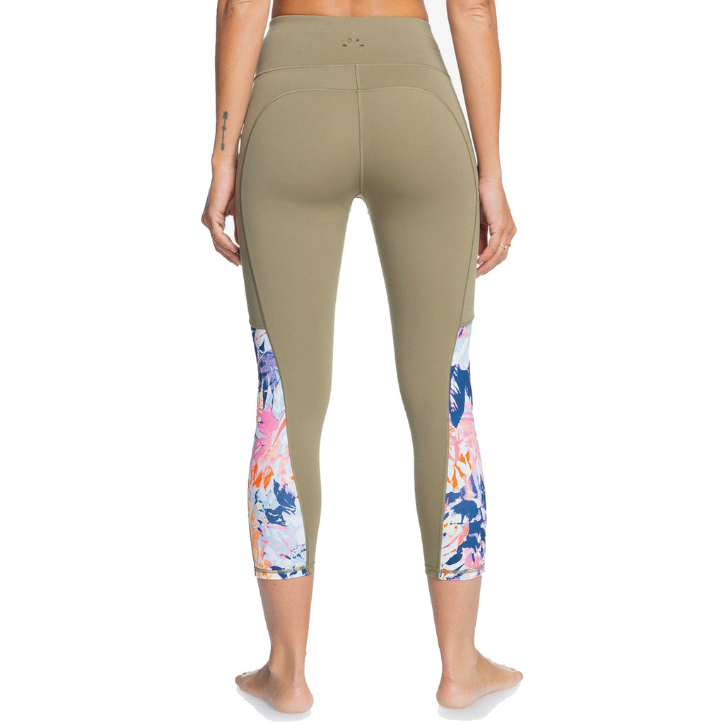 Leggins Yoga Roxy Runway Circle Covert Green Capri