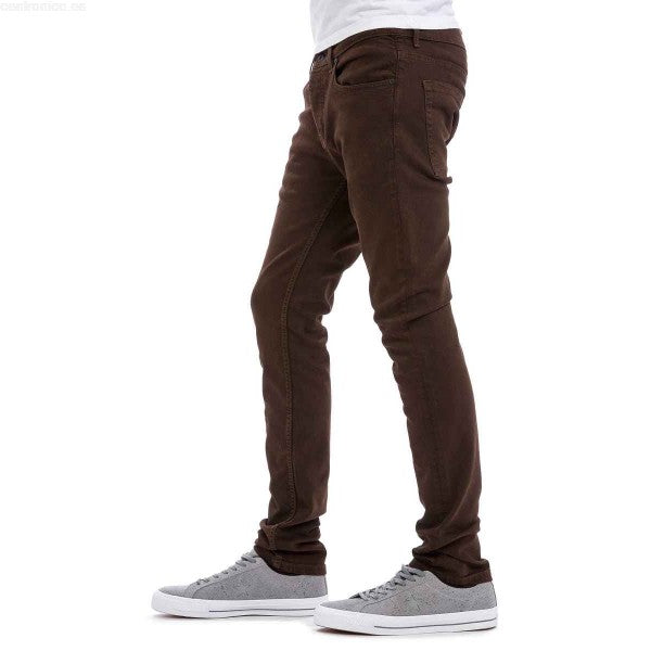 Pantalones KR3W K Skinny Chocolate Elásticos