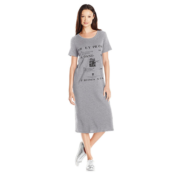 Vestido OBEY Be Anywhere Classic Midi Tee Dress Heather Grey