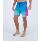 Bañador Hurley Phantom-Eco NASCAR azul con diseño racing, tejido elástico y secado rápido, ideal para playa, piscina y estilo urbano de verano