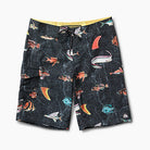 Bañador REEF Bay 21 Surf Boardshort Black para hombre con estampado oceánico estilo surf verano