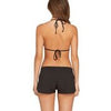 parte de atras de las bermudas bañador volcom simply solid de 5 pulgadas negro para mujer
