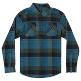 camisa de cuadros para niños Rvca That´ll Work Flannel Hunter Green Boy
