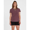 camiseta VOLCOM mujer Solid Stone EMB color eggplant de algodón orgánico con logo bordado
