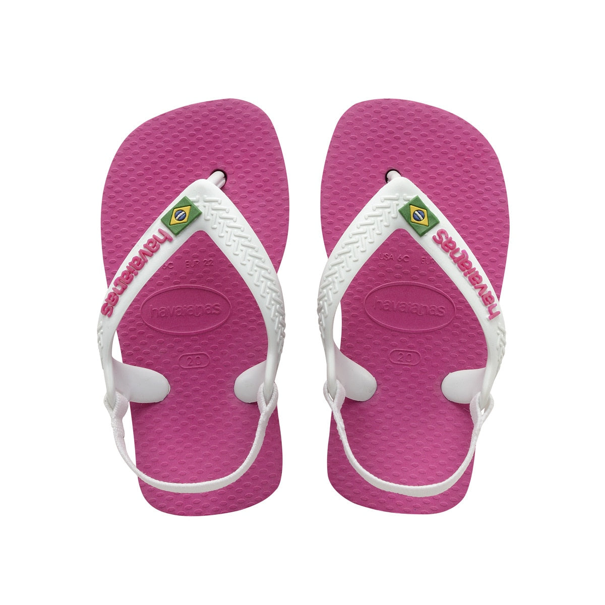 Chanclas HAVAIANAS Baby Tradicional rosa y blanco con elástico trasero para bebé cómodas y seguras