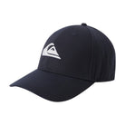 Gorra Quiksilver Decades Navy azul marino tipo baseball con visera curva, logo bordado blanco y cierre ajustable snapback