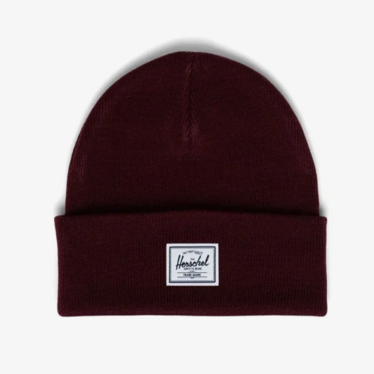 Gorro HERSCHEL Elmer Port burdeos tipo beanie urbano unisex cálido y cómodo