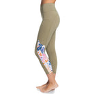 leggings ROXY mujer Yoga Runway Circle capri verde deportivos con tecnología DryFlight y bolsillo lateral