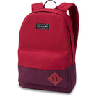 Mochila DAKINE 365 Pack 21L Garnet Shadow roja con base burdeos y compartimento para portátil para uso diario