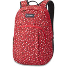 Mochila DAKINE Campus M Crimson Rose 25L roja con estampado floral y compartimento para portátil